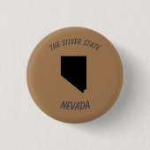 Silver State Badge Ronde Button 3,2 Cm (Voorkant)