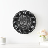 Silver Steampunk Keys en Key Holes Wall Clock Grote Klok (Huis)
