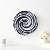 Silver Steel Blue Soft Focus Spiral Swirl Illusion Grote Klok (Huis)