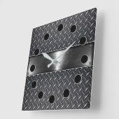 Silver Steel Square Wall klok (Hoek)