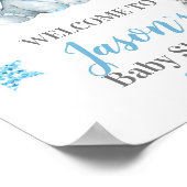 Silver sterren Elephant Welcome Sign, Boy Shower Poster (Hoek)