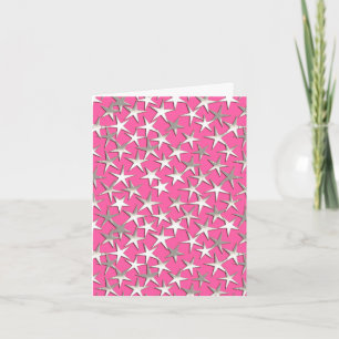 Silver sterren op fuchsia roze feestdagen kaart