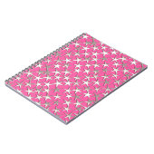 Silver sterren op fuchsia roze notitieboek (Linkerzijde)