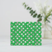 Silver sterren op smaragdgroen briefkaart (Staand voorkant)
