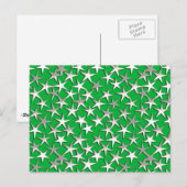 Silver sterren op smaragdgroen briefkaart (Voorkant / Achterkant)