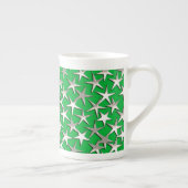 Silver sterren op smaragdgroen porselein kop (Rechts)