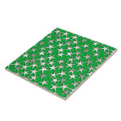 Silver sterren op smaragdgroen tegeltje (Zijkant)