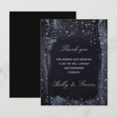 Silver Sterrennacht bruiloft dank u kaart (Voorkant / Achterkant)