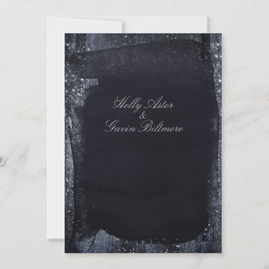 Silver Sterrennacht Wedding 2 Invitation Suite Kaart (Achterkant)