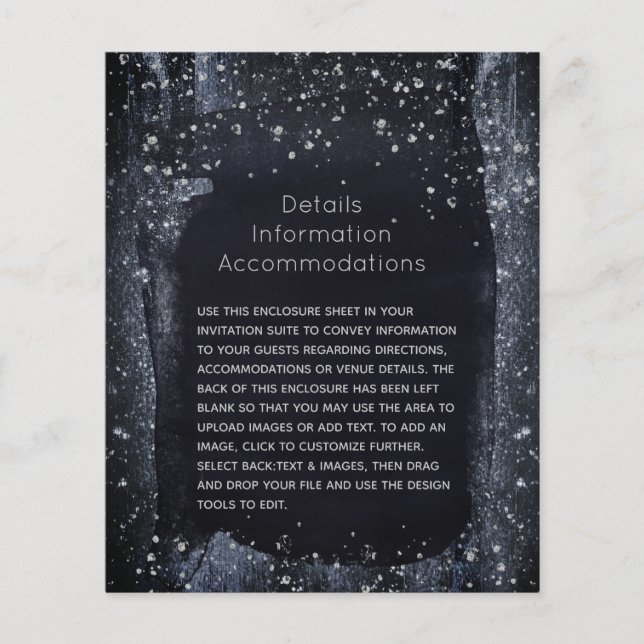 Silver Sterrennacht Wedding Details Enclosure (Voorkant)