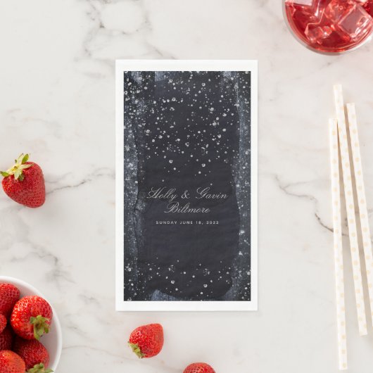 Silver Sterrennacht Wedding Dinner Napkins Servet (Insitu)