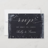Silver Sterrennacht Wedding Mail-In RSVP (Voorkant)