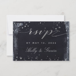 Silver Sterrennacht Wedding Mail-In RSVP Kaartje