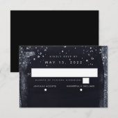 Silver Sterrennacht Wedding No Meal Choice RSVP (Voorkant / Achterkant)