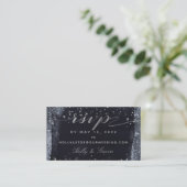 Silver Sterrennacht Wedding Online RSVP-kaart Visitekaartje (Staand voorkant)