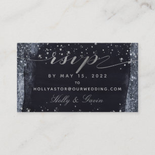 Silver Sterrennacht Wedding Online RSVP-kaart Visitekaartje