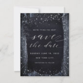 Silver Sterrennacht Wedding Save the Date (Voorkant)