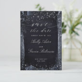 Silver Sterrennacht Wedding Save the Date (Staand voorkant)