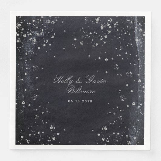 Silver Sterrennacht Wedding Servet (Voorkant)