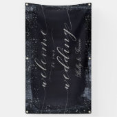 Silver Sterrennacht Wedding Spandoek (Verticaal)