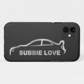 Silver STI Silhouette Logo Case-Mate iPhone Case (Achterkant (horizontaal))