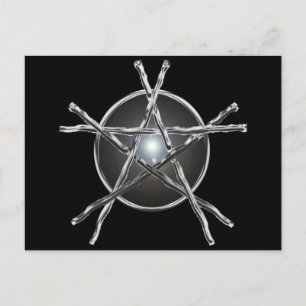 Silver Sticks Pentagram Briefkaart