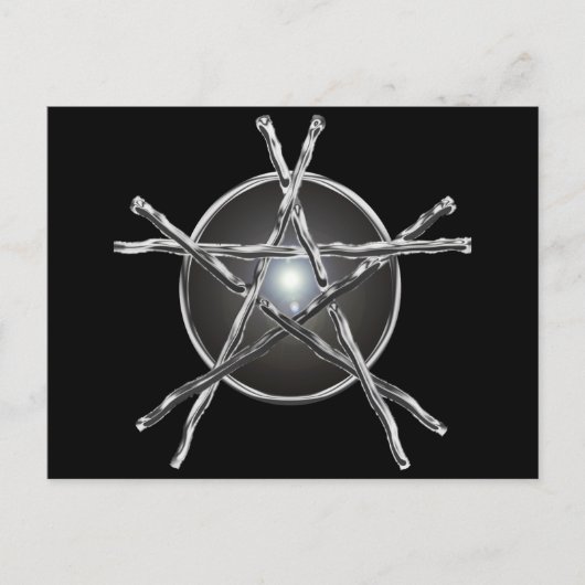 Silver Sticks Pentagram Briefkaart (Voorkant)