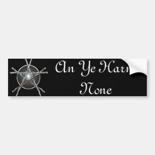 Silver Sticks Pentagram Bumpersticker
