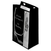 Silver Stiletto & Treble Cleft 21st Birthday Klein Cadeauzakje (Voorkant Gekanteld)