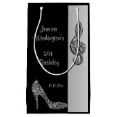 Silver Stiletto & Treble Cleft 50e verjaardag Klein Cadeauzakje (Voorkant)
