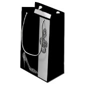 Silver Stiletto & Treble Cleft 60e verjaardag Klein Cadeauzakje (Achterkant Gekanteld)