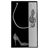 Silver Stiletto & Treble Cleft Sweet 16 Birthday Klein Cadeauzakje (Achterkant)
