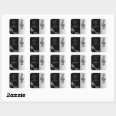 Silver Stiletto & Treble Cleft Verjaardag Bedankt Vierkante Sticker (Vel)