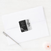 Silver Stiletto & Treble Cleft Verjaardag Bedankt Vierkante Sticker (Envelop)