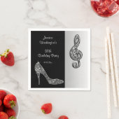 Silver Stiletto & Treble Cleft Verjaardag Servet (Insitu)