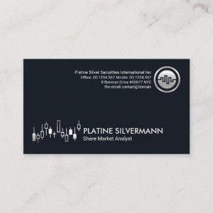 Silver Stock Share Market Grafiek Money Market Visitekaartje