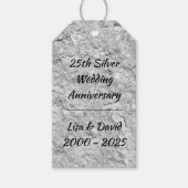 Silver Stone 25th Silver Wedding Jubileum Cadeaulabel (Voorkant)