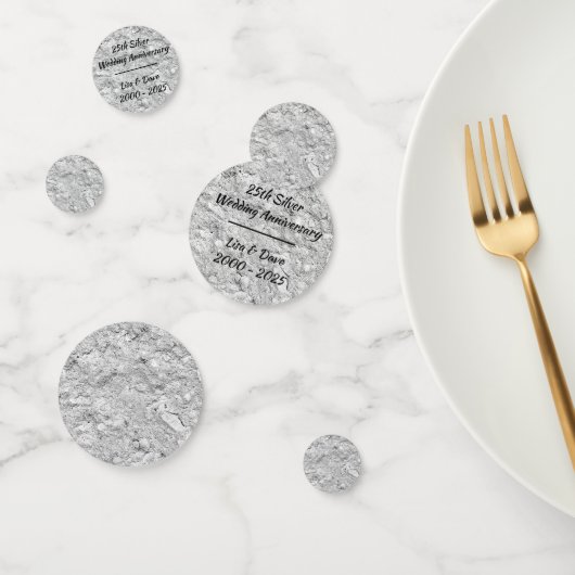 Silver Stone 25th Silver Wedding Jubileum Confetti (Groep)