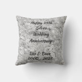 Silver Stone 25th Silver Wedding Jubileum Kussen (Achterkant)