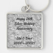 Silver Stone 25th Silver Wedding Jubileum Sleutelhanger (Voorkant)