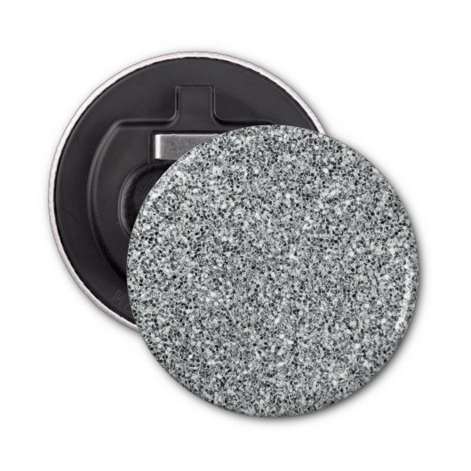 Silver Stone Gary Gold Marble Paarse Glitter Button Flesopener (Voorkant)