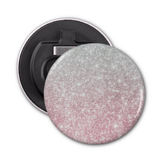 Silver Stone Gary Gold Marble Paarse Glitter Button Flesopener (Voorkant)