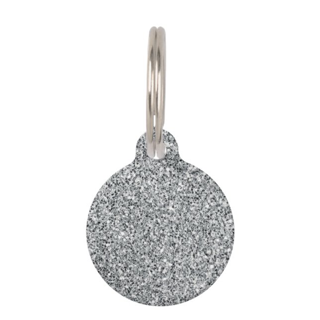 Silver Stone Gary Gold Marble Paarse Glitter Huisdierpenning (Voorkant)