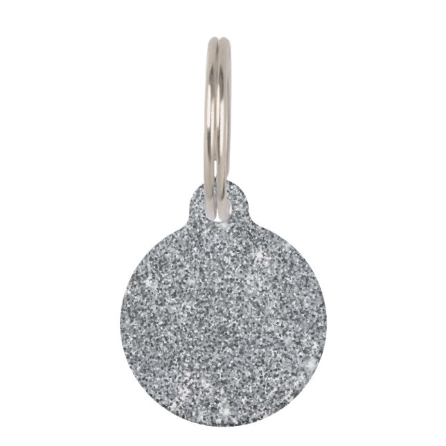 Silver Stone Gary Gold Marble Paarse Glitter Huisdierpenning (Voorkant)