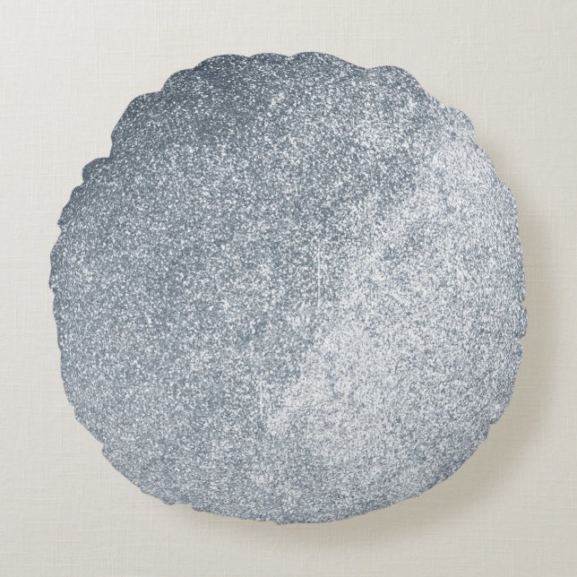 Silver Stone Gary Gold Marble Paarse Glitter Rond Kussen (Voorkant)
