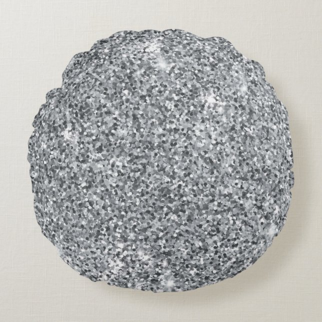 Silver Stone Gary Gold Marble Paarse Glitter Rond Kussen (Voorkant)