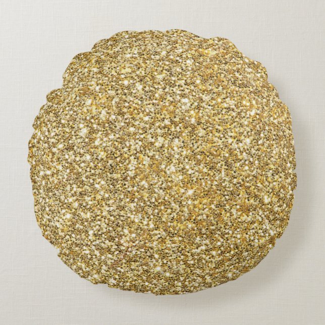 Silver Stone Gary Gold Marble Paarse Glitter Rond Kussen (Voorkant)