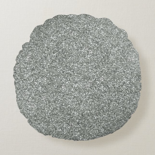 Silver Stone Gary Gold Marble Paarse Glitter Rond Kussen (Voorkant)