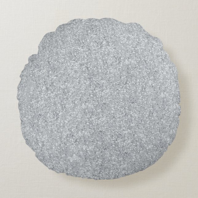 Silver Stone Gary Gold Marble Paarse Glitter Rond Kussen (Voorkant)