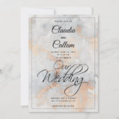 Silver Stone Quarry Wedding Invitation Kaart (Voorkant)